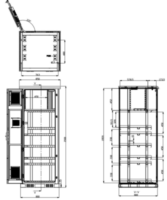 Baja Galvanized 32U Outdoor Telecom Enclosure Dilengkapi Dengan 4 Fans Pendingin