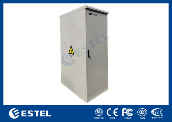 Kabinet Telekomunikasi Luar Ruang Berpintu Dua 42U Galvanized Steel Terintegrasi Dengan AC DC 2000W