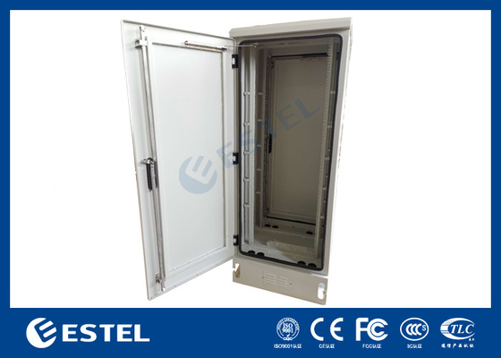 IP65 Kabinet Telekomunikasi Luar Ruang Lembar Aluminium Dengan Pintu Ganda Ventilasi Alami