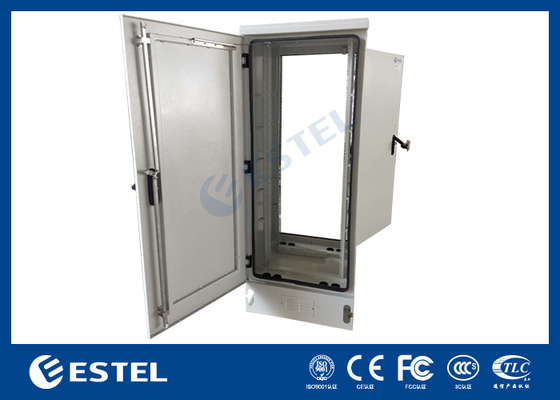 IP65 Kabinet Telekomunikasi Luar Ruang Lembar Aluminium Dengan Pintu Ganda Ventilasi Alami