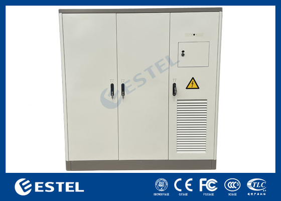 Baja Galvanis Tiga Kompartemen Shelter Outdoor Rack Enclosures Terintegrasi Dengan Pendingin