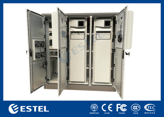 Baja Galvanis Tiga Kompartemen Shelter Outdoor Rack Enclosures Terintegrasi Dengan Pendingin